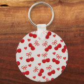 Cute Cherry and Heart Pattern Keychain (Achterkant)