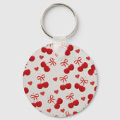 Cute Cherry and Heart Pattern Keychain (Achterkant)
