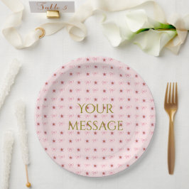 Cute Cherry Blossom Ribbon Design Papieren Bordje