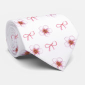 Cute Cherry Blossom Ribbon Design Stropdas (Opgerold)