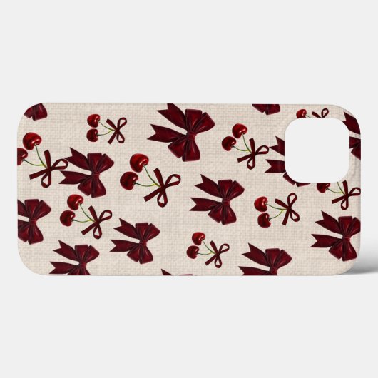Cute Cherry & Bow Aesthetic Phone Case 🎀🍒✨ (Achterkant (horizontaal))