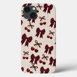 Cute Cherry & Bow Esthetische Hoes voor Telefoon �