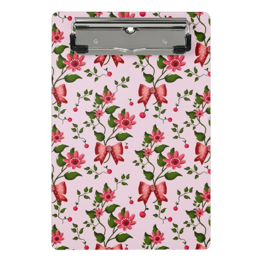 Cute Cherry Bow floral Pattern  Mini Klembord (Voorkant)