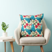 Cute Cherry Butterfly Pattern, Glossy Kawaii Fruit Kussen (Stoel)