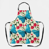 Cute Cherry Butterfly Pattern, Glossy Kawaii Fruit Schort (Voorkant)