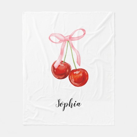 Cute Cherry Coquette Baby Blanket Fleece Deken (Voorkant)