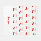 Cute Cherry Coquette Blanket - custom name Fleece Deken (Voorkant (Horizontaal))