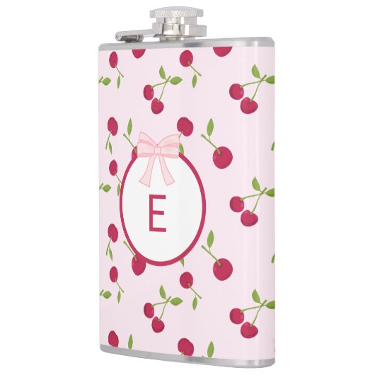 Cute Cherry Coquette Pink Custom Monogram Heupfles (Links)