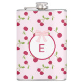 Cute Cherry Coquette Pink Custom Monogram Heupfles (Voorkant)