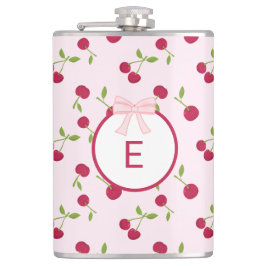 Cute Cherry Coquette Pink Custom Monogram Heupfles