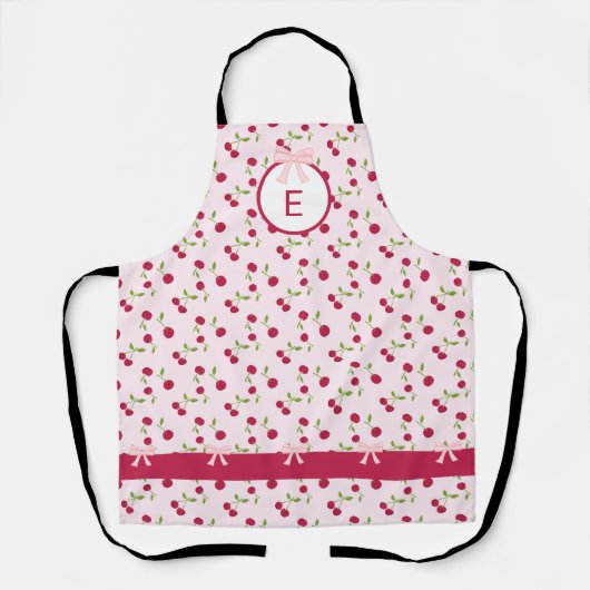 Cute Cherry Coquette Pink Custom Monogram Schort (Voorkant)