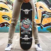 Cute Cherry Cupcake Aangepaste naam Skateboard