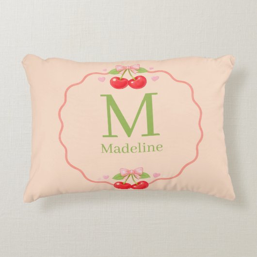 Cute Cherry Dessert Pattern Sweet Aesthetic Accent Kussen (Voorkant)