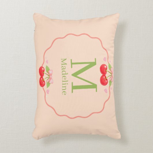 Cute Cherry Dessert Pattern Sweet Aesthetic Accent Kussen (Voorkant(Verticaal))