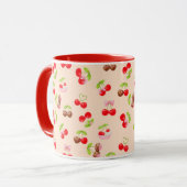 Cute Cherry Dessert Pattern Sweet Aesthetic Design Mok (Voorkant links)