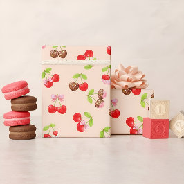 Cute Cherry Dessert Pattern Sweet  Cadeaupapier