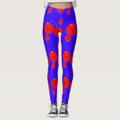 Cute Cherry en Blue Pattern Leggings (Voorkant)