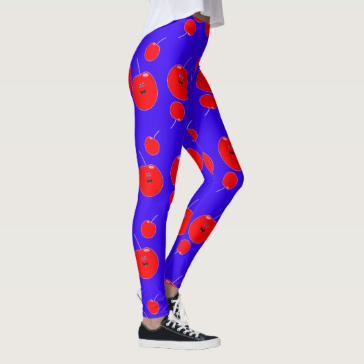 Cute Cherry en Blue Pattern Leggings (Rechts)