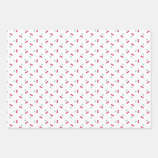 Cute Cherry esthetics Cherries Pattern Modern Inpakpapier Vel (Voorkant 3)