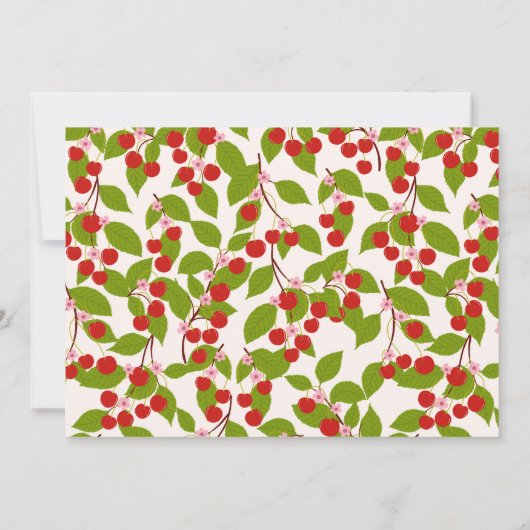 Cute Cherry Fruit Watercolor Pattern Personalized Notitiekaartje (Achterkant)