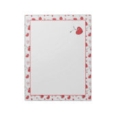 Cute Cherry Hearts Boho Scandinavian Valentine  Notitieblok (Linkerzijde)