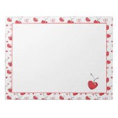 Cute Cherry Hearts Boho Scandinavian Valentine  Notitieblok (Voorkant)