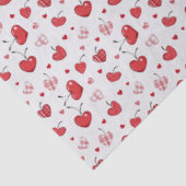 Cute Cherry Hearts Boho Scandinavian Valentine  Tissuepapier (Detail)