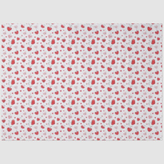 Cute Cherry Hearts Boho Scandinavian Valentine  Tissuepapier
