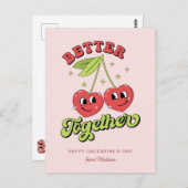 Cute Cherry Hearts Friends Better Together Briefkaart (Voorkant / Achterkant)