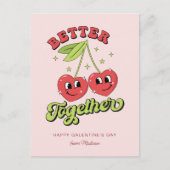 Cute Cherry Hearts Friends Better Together Briefkaart (Voorkant)