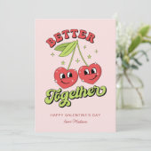 Cute Cherry Hearts Friends Better Together Kaart (Staand voorkant)