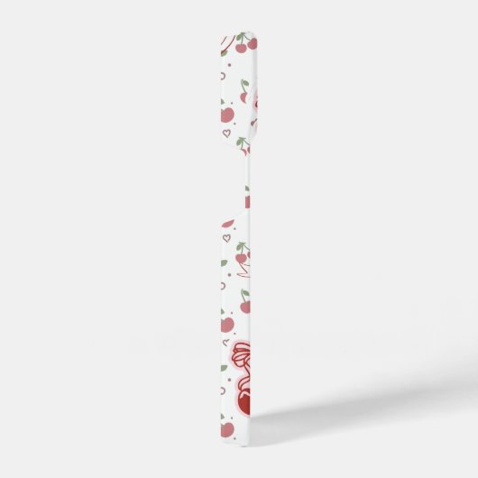 Cute Cherry iPhone 14 Case with Hearts & Bows Hoesje (Rechterkant)