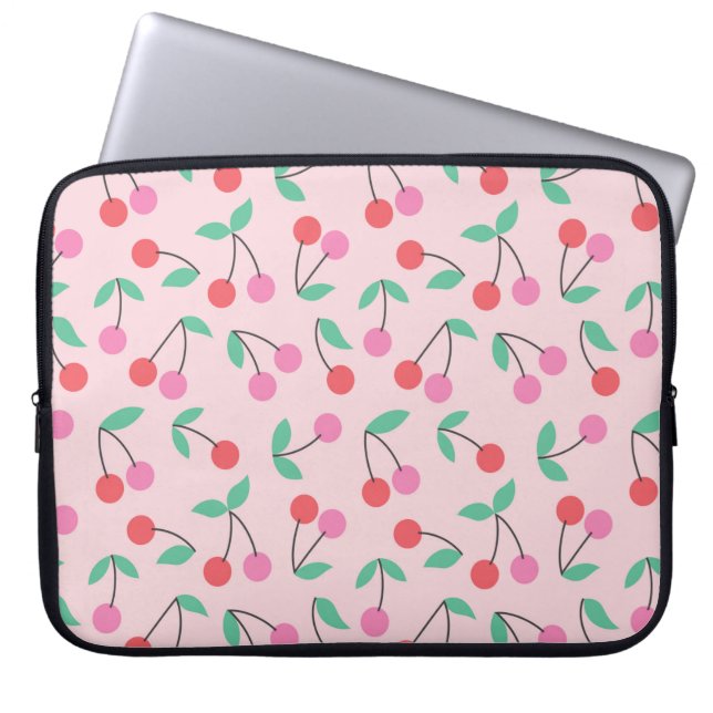 Cute cherry naadloos patroonontwerp.  illus laptop sleeve (Voorkant)