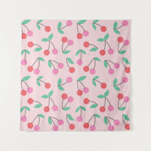 Cute cherry naadloos patroonontwerp. illus wandkleed