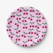 Cute Cherry Paper Plates Papieren Bordje (Voorkant)