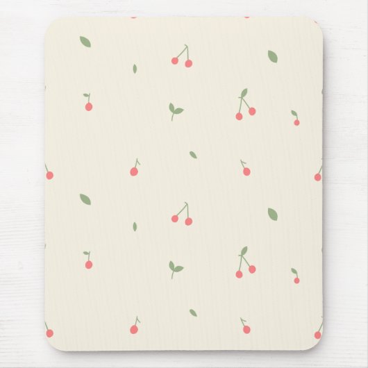 Cute Cherry Pattern – Minimal Fruit Aesthetic Muismat (Voorkant)