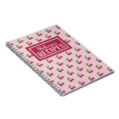 Cute Cherry Pattern Personalised Recipe Notitieboek (Rechterzijde)