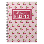 Cute Cherry Pattern Personalised Recipe Notitieboek (Voorkant)
