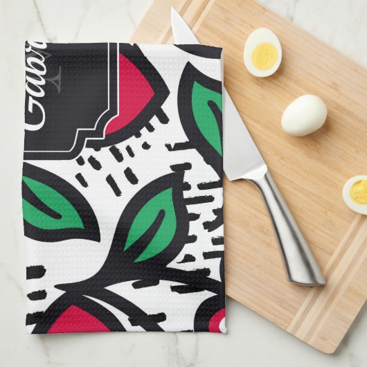 Cute Cherry Pattern Theedoek (Quarter Fold)