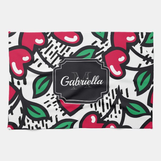 Cute Cherry Pattern Theedoek (Horizontaal)