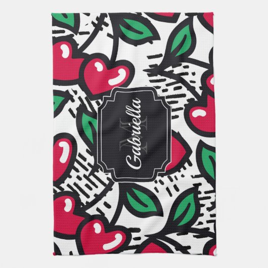 Cute Cherry Pattern Theedoek (Verticaal)