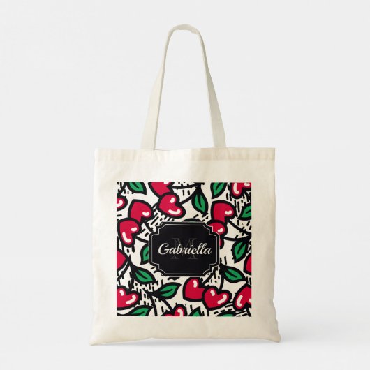 Cute Cherry Pattern Tote Bag (Achterkant)