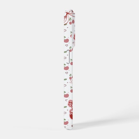 Cute Cherry Phone Case with Hearts & Bows iPhone Hoesje (Rechterkant)