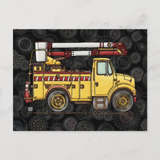 Cute Cherry Picker Truck Briefkaart (Voorkant)