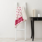 Cute Cherry Print Pattern Coquette Pink Custom Sherpa Deken (In situ)