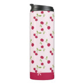 Cute Cherry Print Pattern Coquette Pink Custom Thermosbeker (Geroteerd rechts)