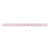 Cute Cherry Print Pattern Coquette Pink Fruit Satijnen Lint (Voorkant)