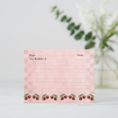 Cute Cherry Recipe Cards Briefkaart (Staand voorkant)