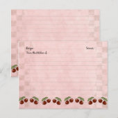 Cute Cherry Recipe Cards Briefkaart (Voorkant / Achterkant)