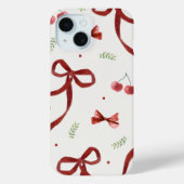 Cute Cherry & Red Ribbon Pattern Phone Case (Achterkant)